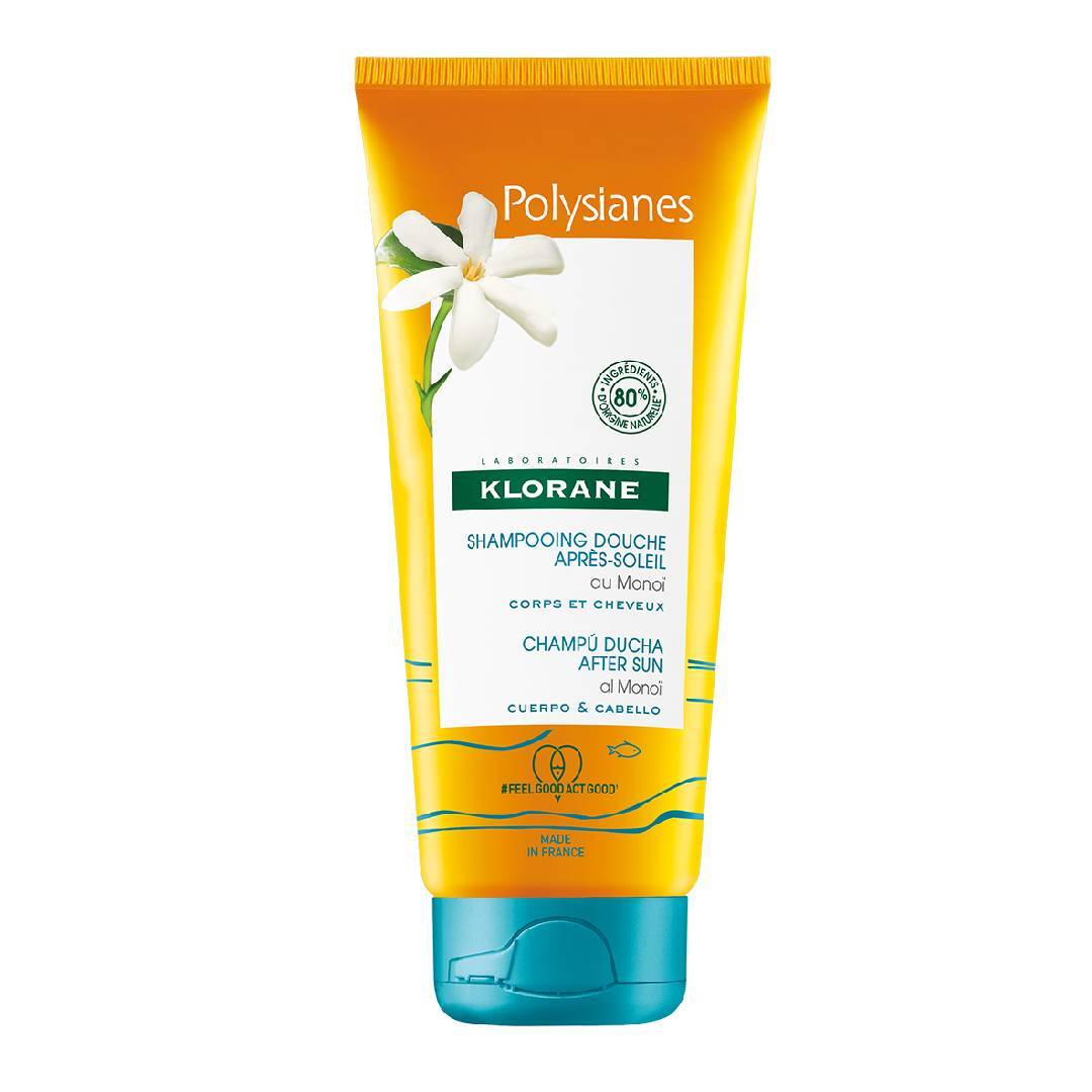 Klorane Shampoo Doccia Doposole Polysianes, con monoï nutriente