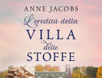 L’eredità della Villa delle Stoffe di Anne Jacobs (Giunti, 16,90 euro), ambientato negli Stati Uniti nel 1923, è un romanzo che parla di amore e di famiglia. Quando Paul Melzer torna dalla prigionia russa, riprende in mano le redini della grande fabbrica di tessuti di suà proprietà. Attività di cui, in sua assenza, si era occupata la moglie Marie. Paul e Marie si amano, ma si allontanano ogni giorno di più: lei, curiosa e moderna, disegna tailleur scollati e aderenti, mentre lui sostiene sempre e comunque la tradizione. Alla fine Paul incoraggia Marie ad aprire un suo personale atelier di moda. Non può immaginare che sarà un successo strepitoso. Destinato, però, a cambiare in maniera irreversibile anche il futuro del loro matrimonio. Un libro intenso, che racconta le 1.000 sfumature della vita di ogni coppia.