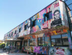 La facciata del Muraless Art Hotel realizzata da Mr Brainwash